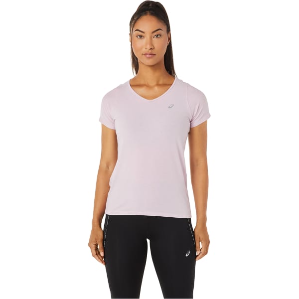 ASICS V-NECK SS TOP W BARELY ROSE
