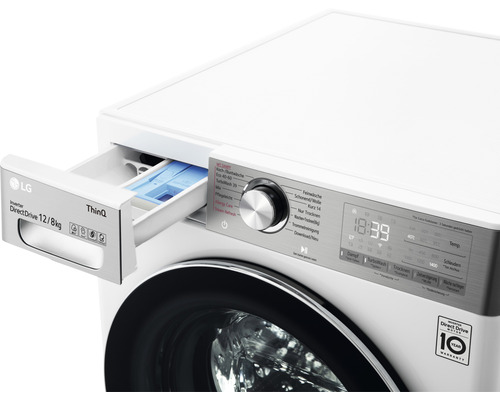 LG V9WD128H2 wasdroger, capaciteit 12 kg/8 kg