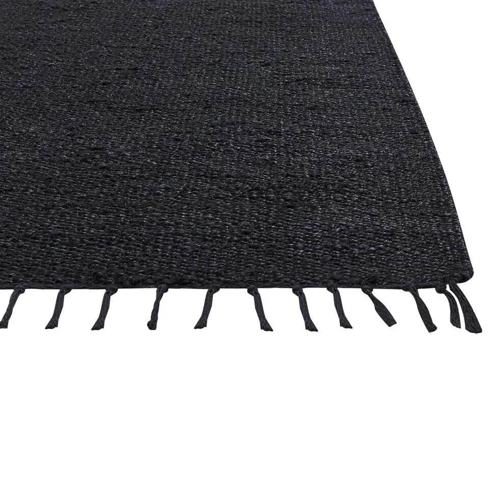SINANKOY - Loper tapijt - Zwart - 80 x 300 cm - Jute