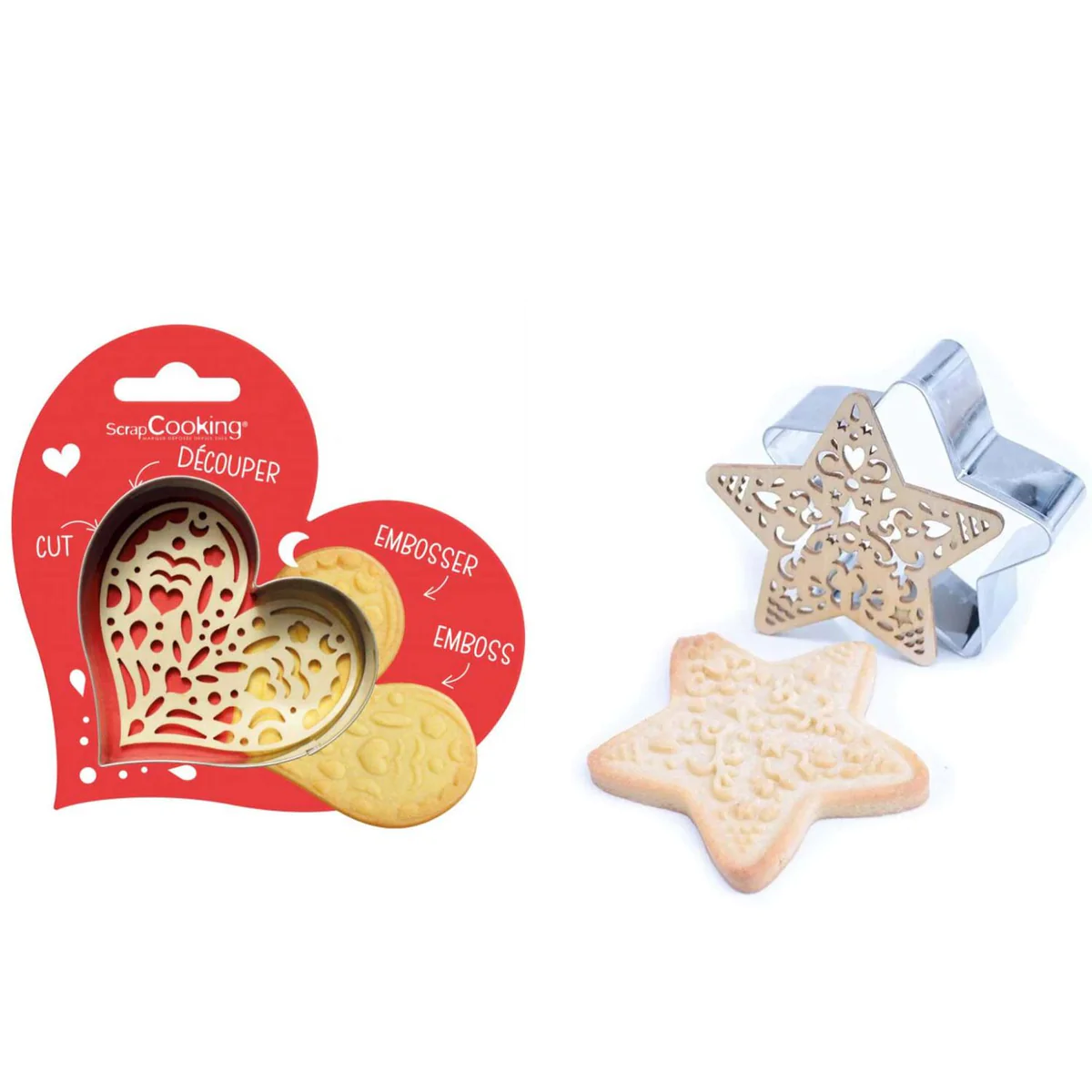 Kit pour biscuit Cœur + Etoile Scrapcooking