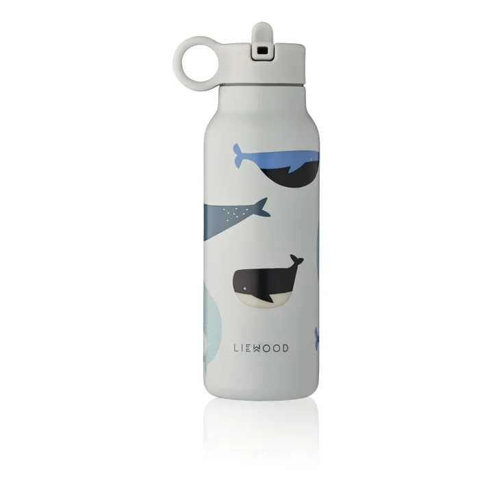 Liewood Gourde Falk en acier inoxydable - 350 ml | Whales/Cloud blue