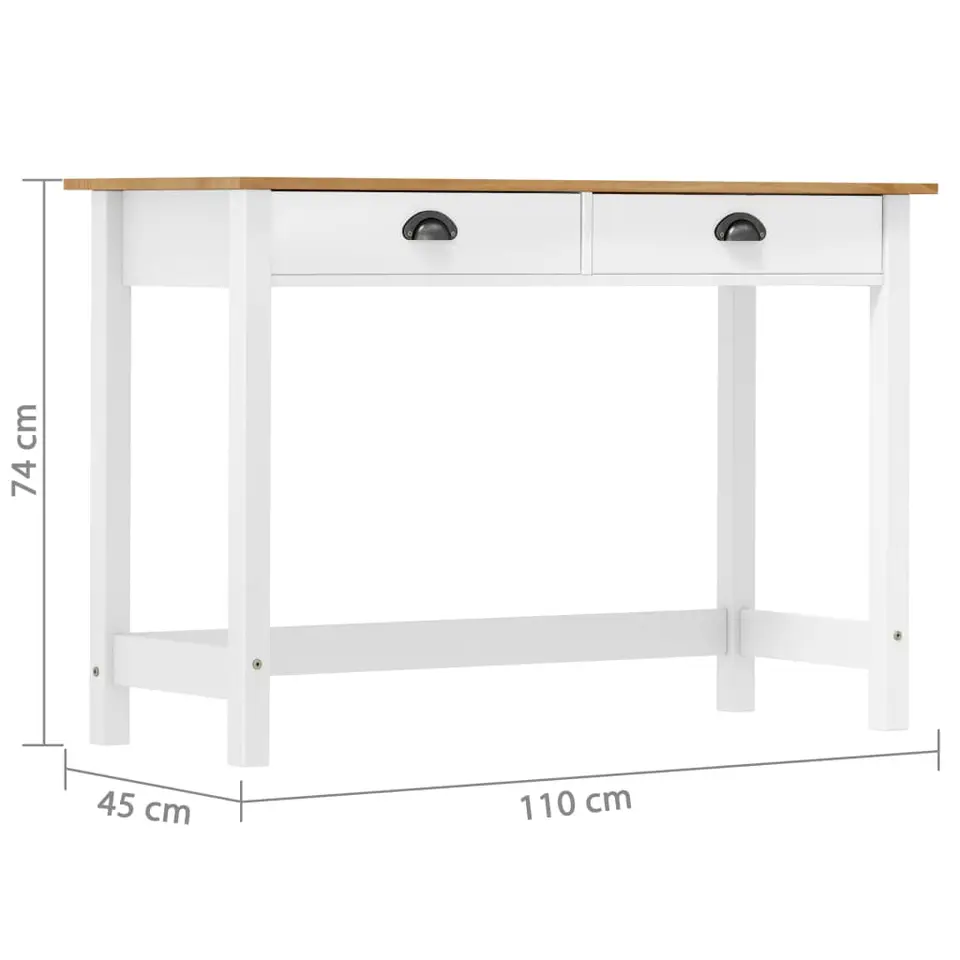 vidaXL - Wandtafel - Wit - Grenenhout
