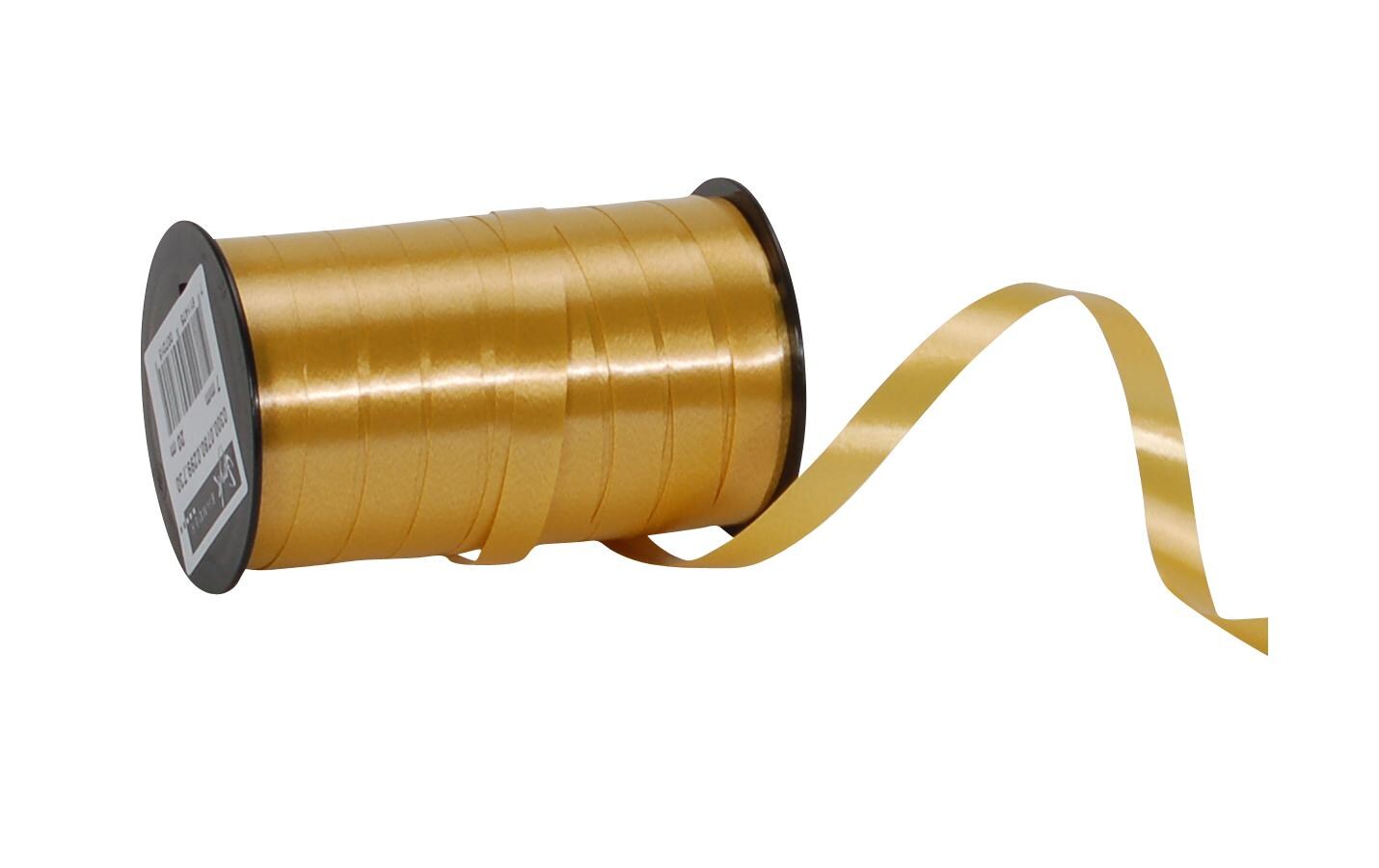 Geschenkband Poly Glatt 7 mm x 20 m, GoldKräuselband für Geschenke