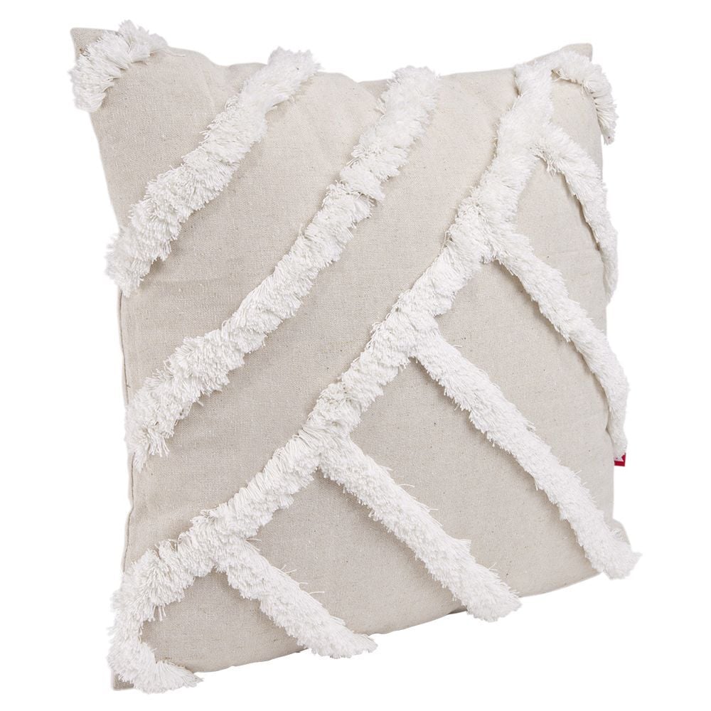 Coussin rayure tufté 40x40cm