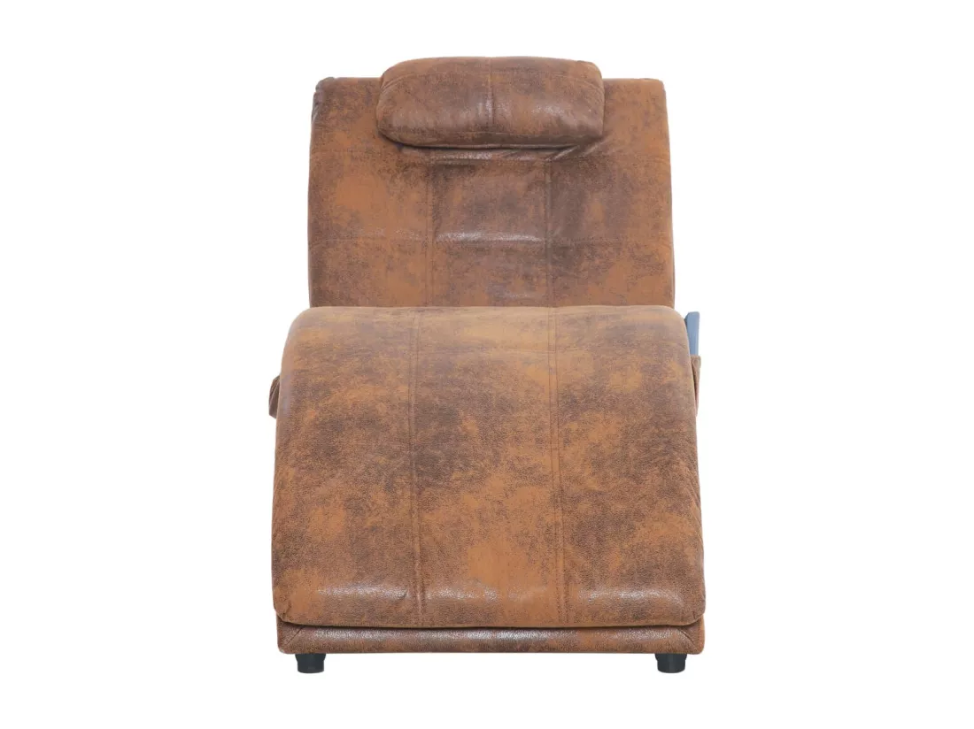 Prolenta Premium - Chaise longue de massage avec oreiller Marron Similicuir daim