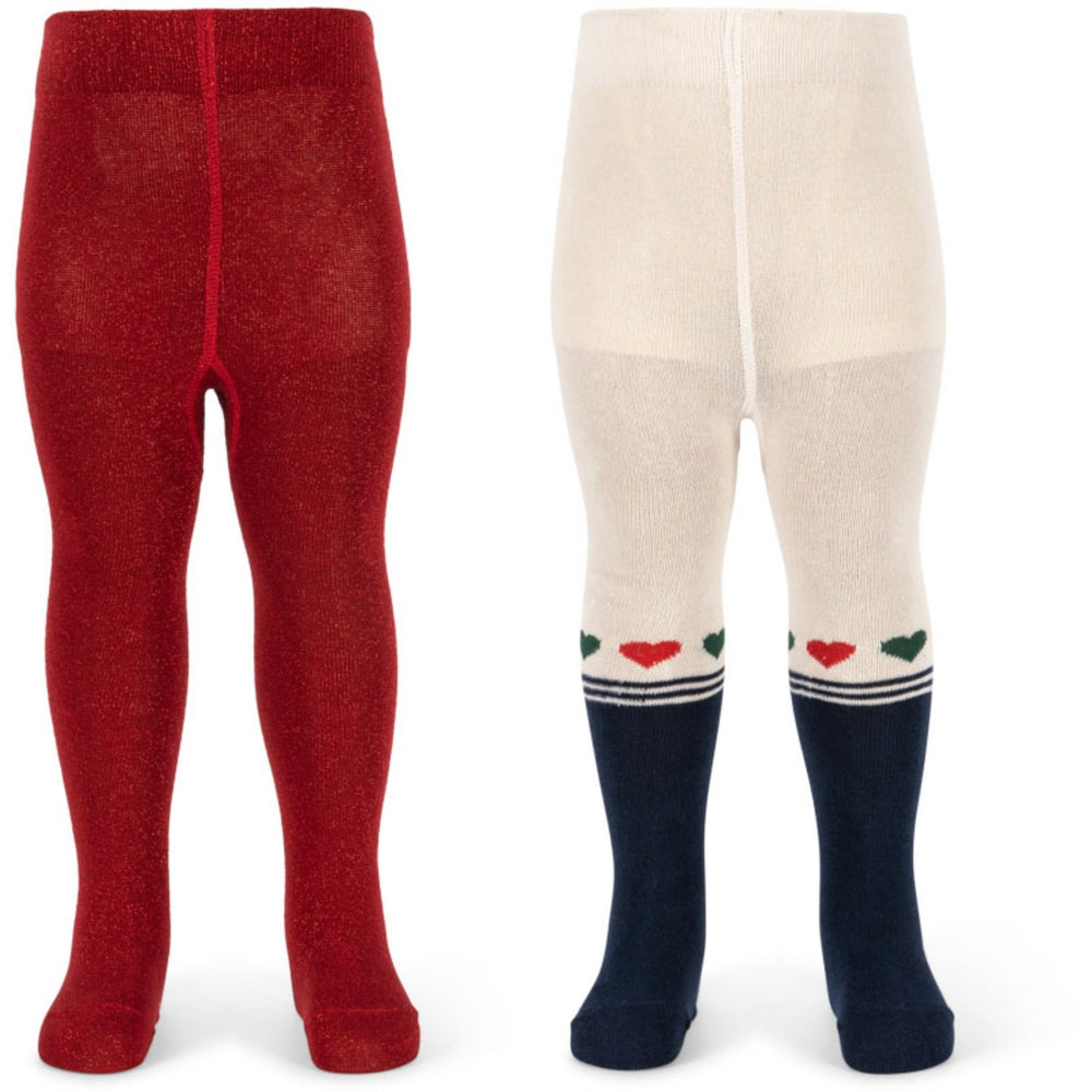 Køb Konges Sløjd Heart Mix 2 Pak Lurex Strømpebukser