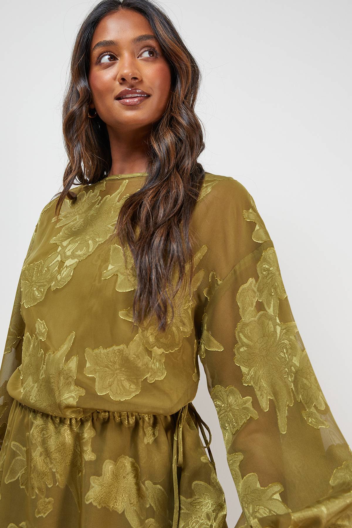 Oasis Robe Mini Bohème à Manches Nouées