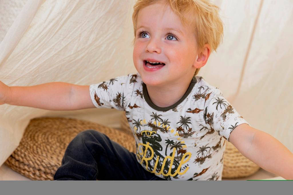 Dirkje T-shirt met all over print groen