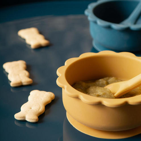 Coffret Assiette et Cuillère Jaune - AMADEUS LES PETITS