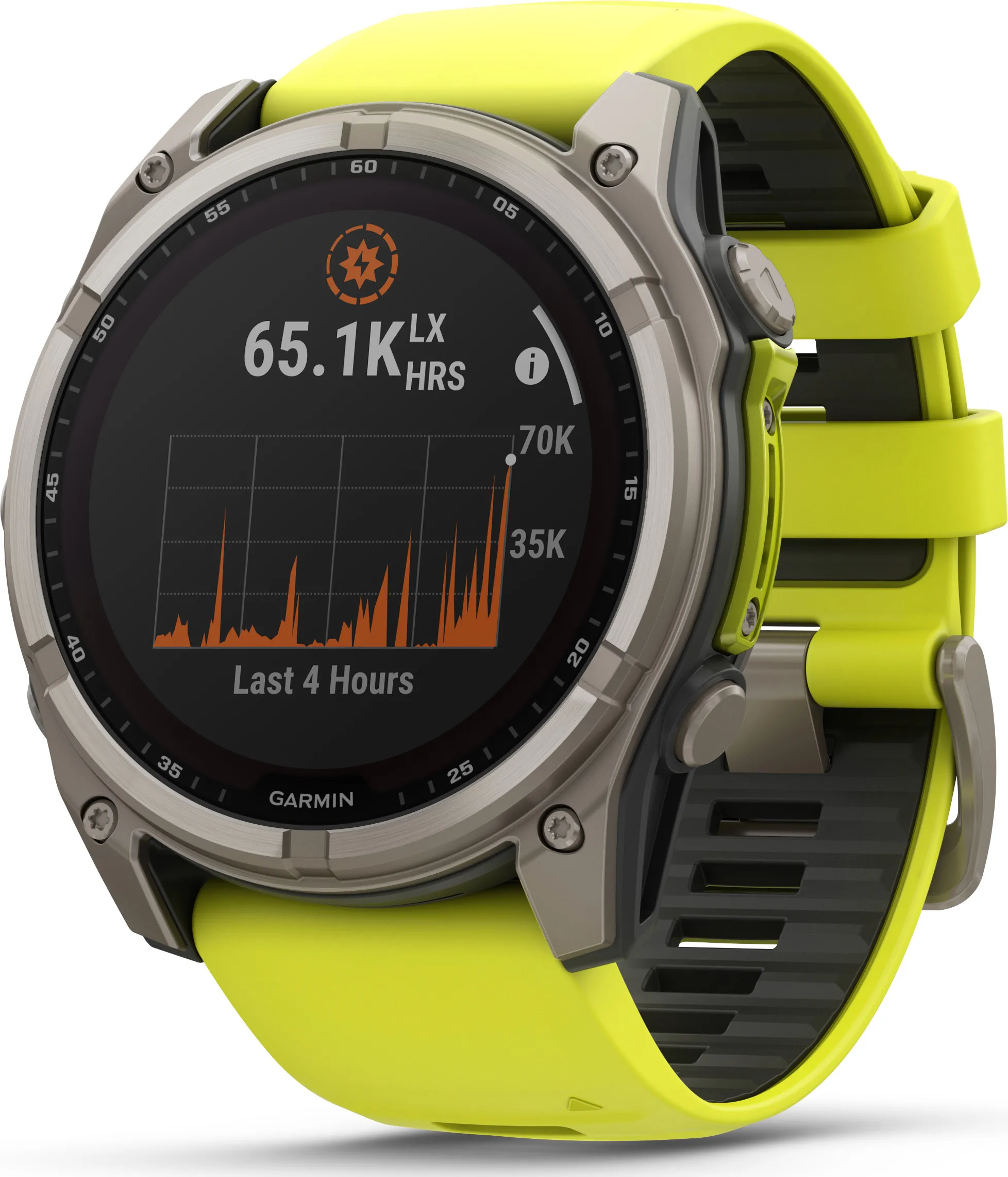 Garmin Fenix 8 Solar 51mm, Sapphire Solar Titanium - Amp Yellow/Graphite Silicone Strap