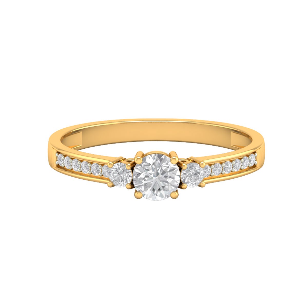Bague ADEN Or 750 Jaune Diamants 1.7grs