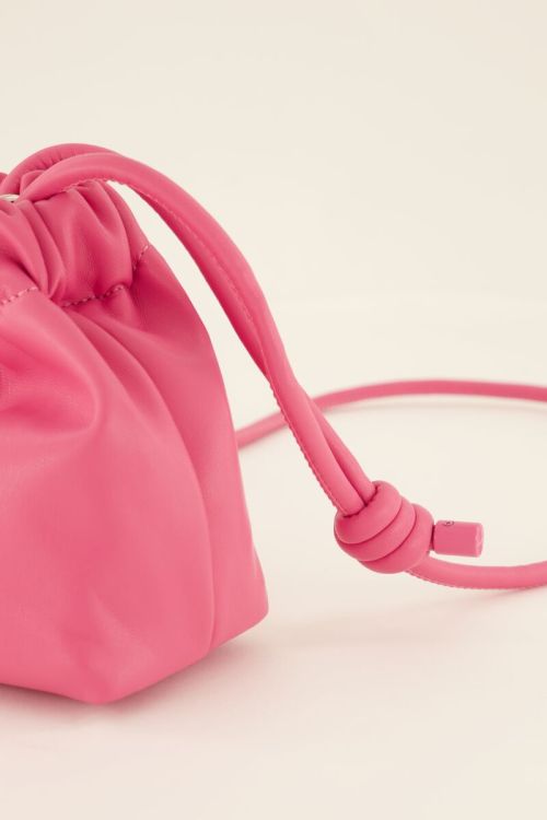 Roze crossbody tas met plooien