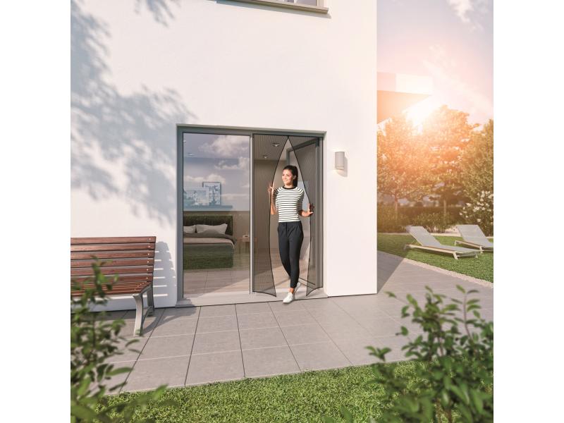 Windhager Fliegengitter 95 x 215 cm Türvorhang, magnetisch Schutz gegen Fluginsekten