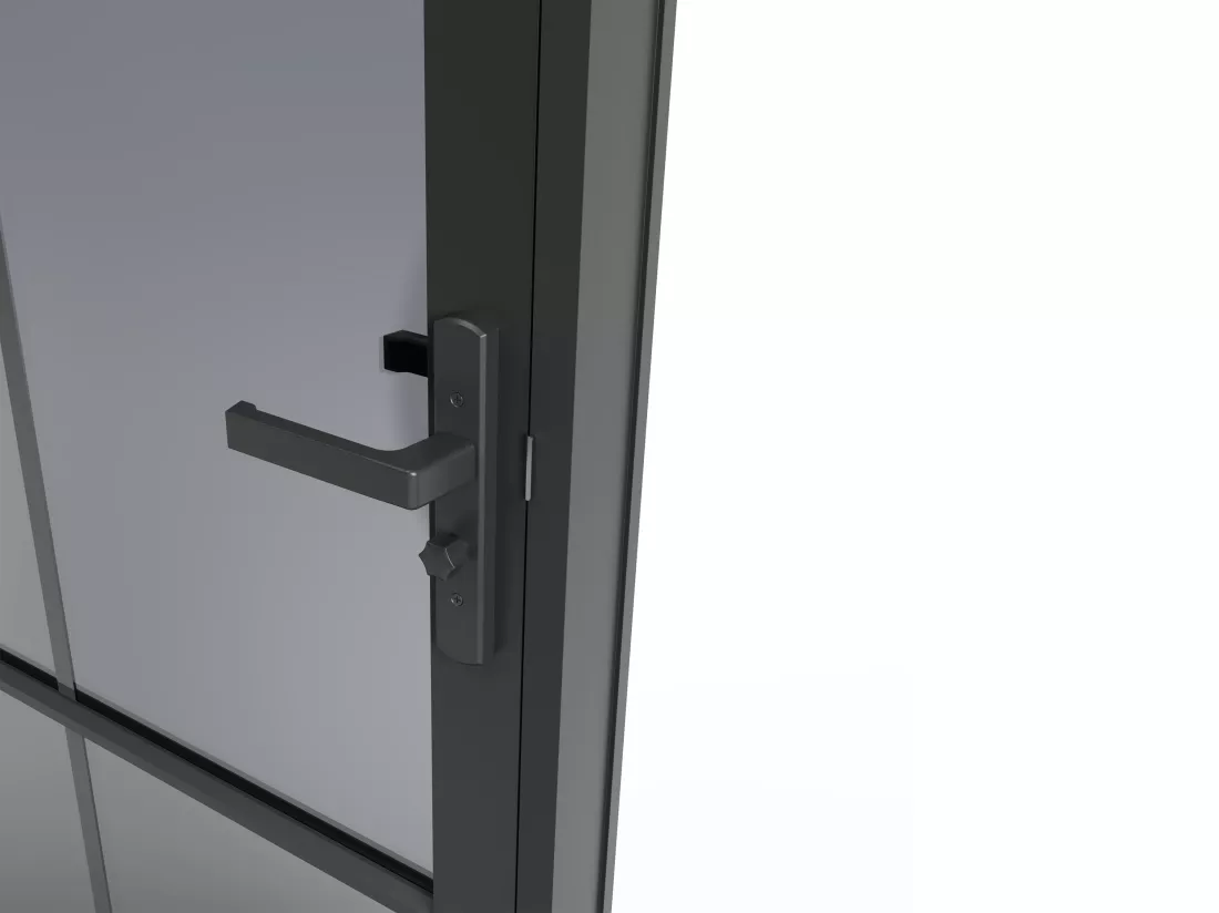 Bloc porte réversible en aluminium et verre trempé fumé - H204 x L83 cm - Noir - SEROTO