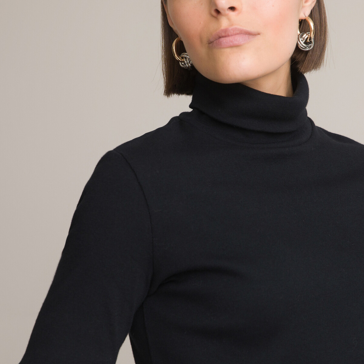 ANNE WEYBURN<br>Camiseta com gola alta e mangas compridas