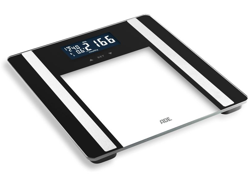 ADE Körperanalysewaage Ines Schwarz Digitale Körperfettwaage bis 200 kg