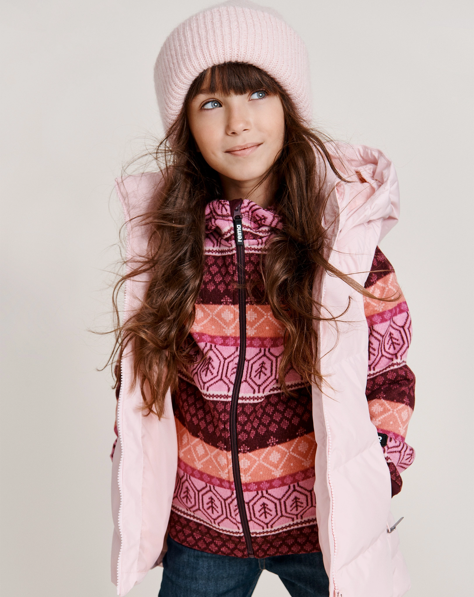Strick-Beanie PILVINEN mit Merino in pale rose