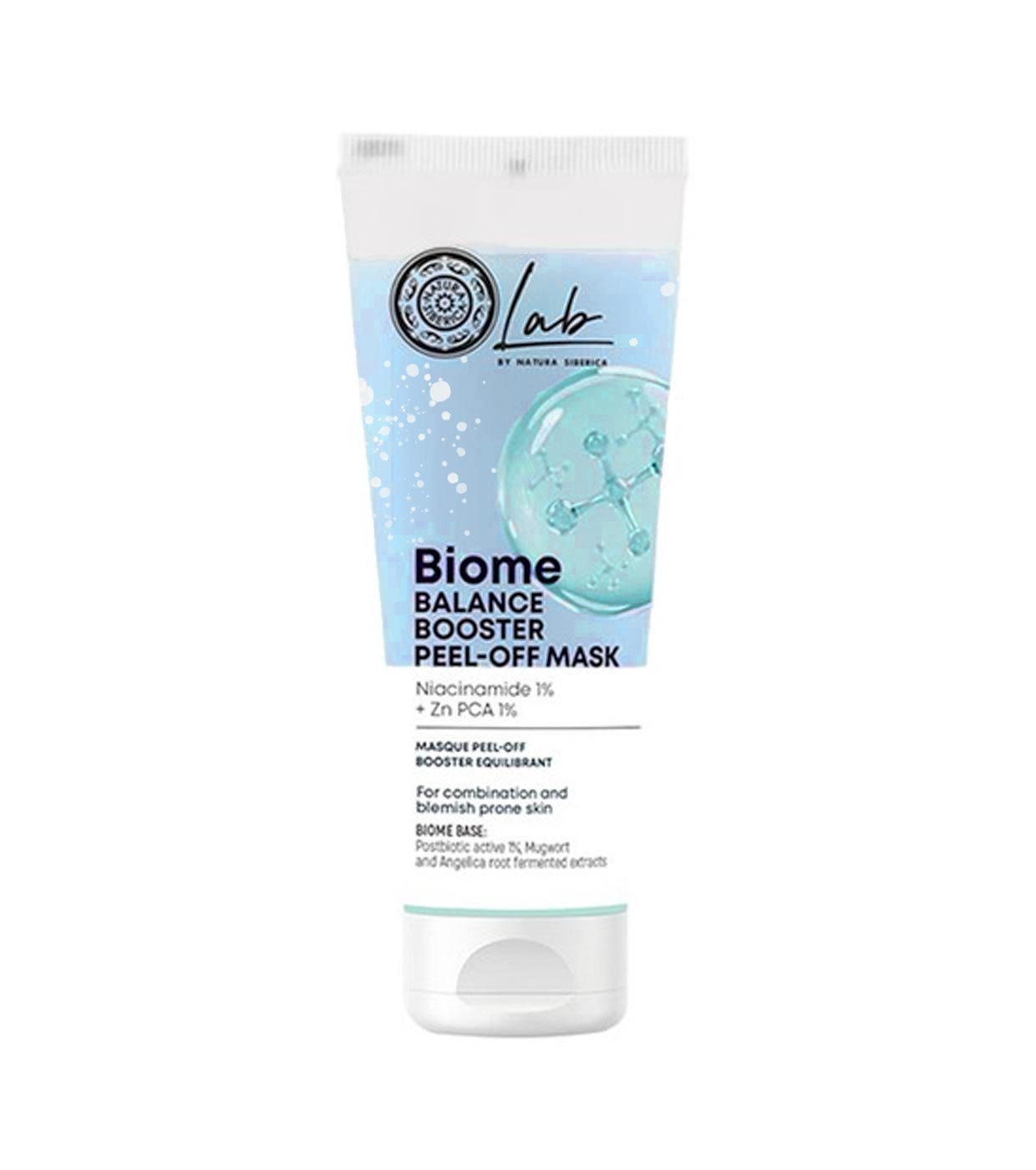 Natura Siberica - *Lab Biome* - Máscara facial peel-off balanceadora - Pele mista com tendência a acne