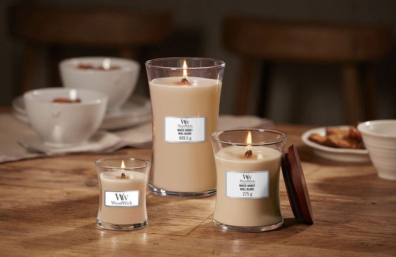 WoodWick - Mini Hourglass - Geurkaars - White Honey - 85 g