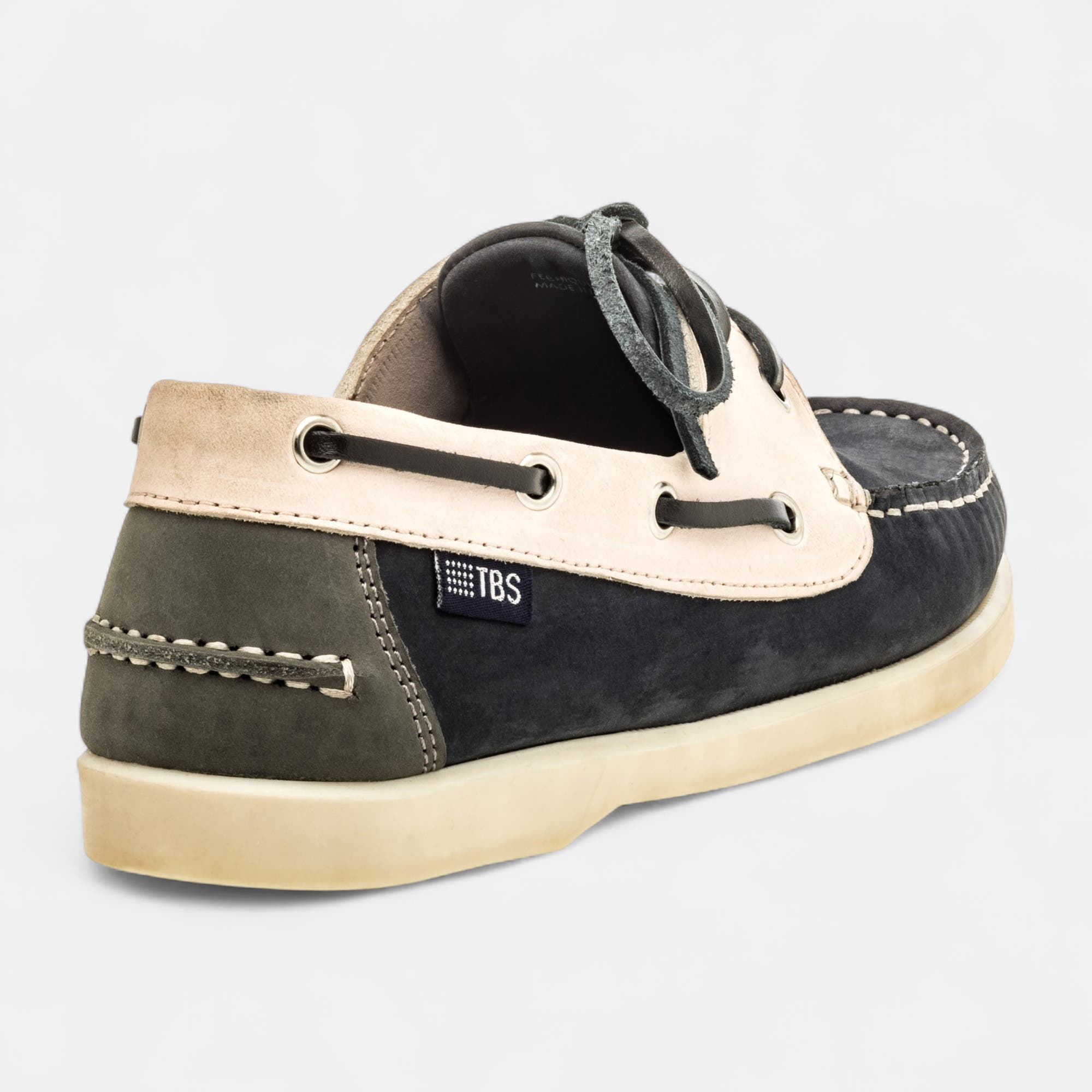 Chaussures bateau Femme en cuir bleu marine