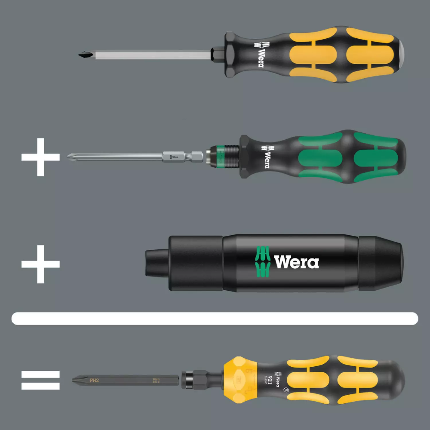 Wera 05018110001 Kraftform Kompakt 900 Set 1 Bitschroevendraaier - 1/4