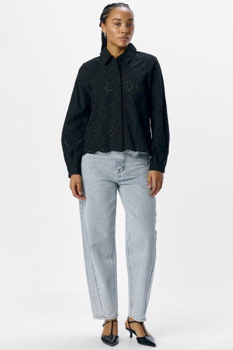 Object zwarte dames blouse