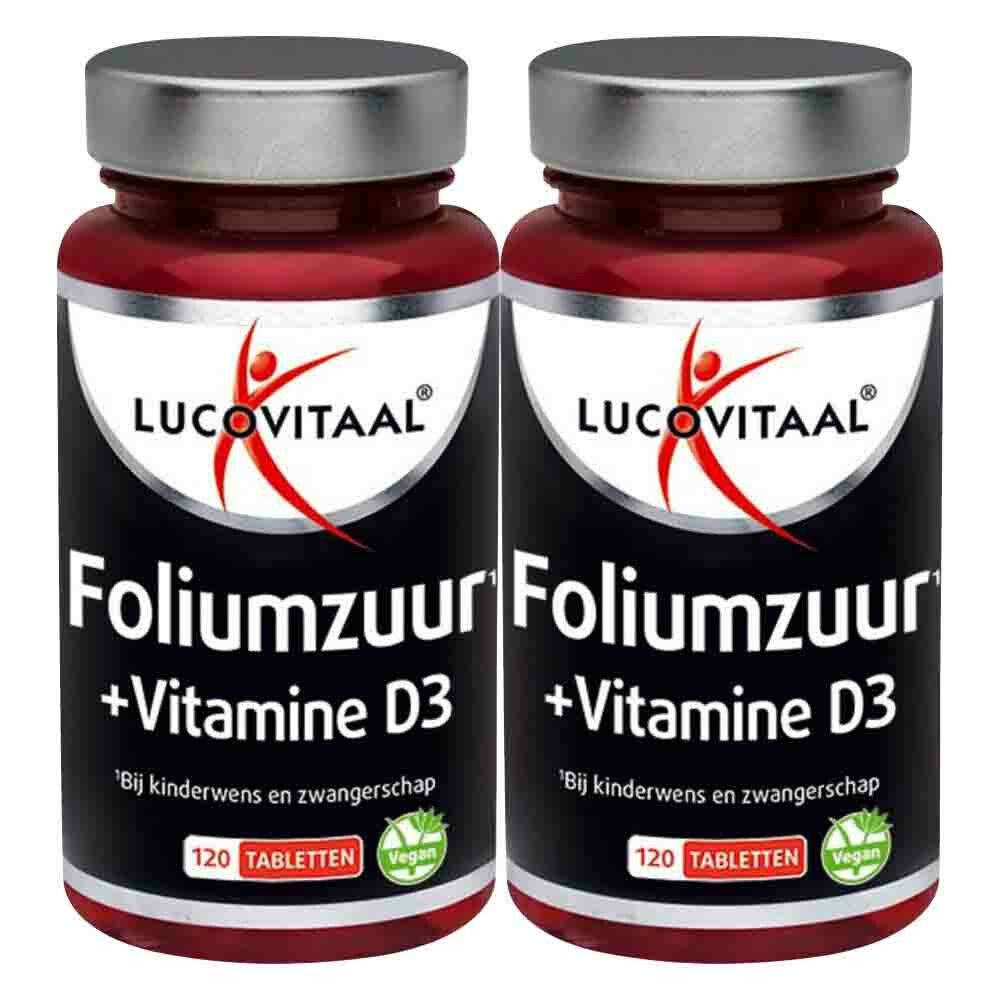 2x Lucovitaal Foliumzuur + Vitamine D3120 tabletten