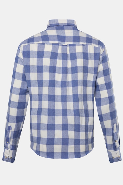 John F. Gee Karo-Flanellhemd, Langarm, Kentkragen, Modern Fit, bis 8 XL