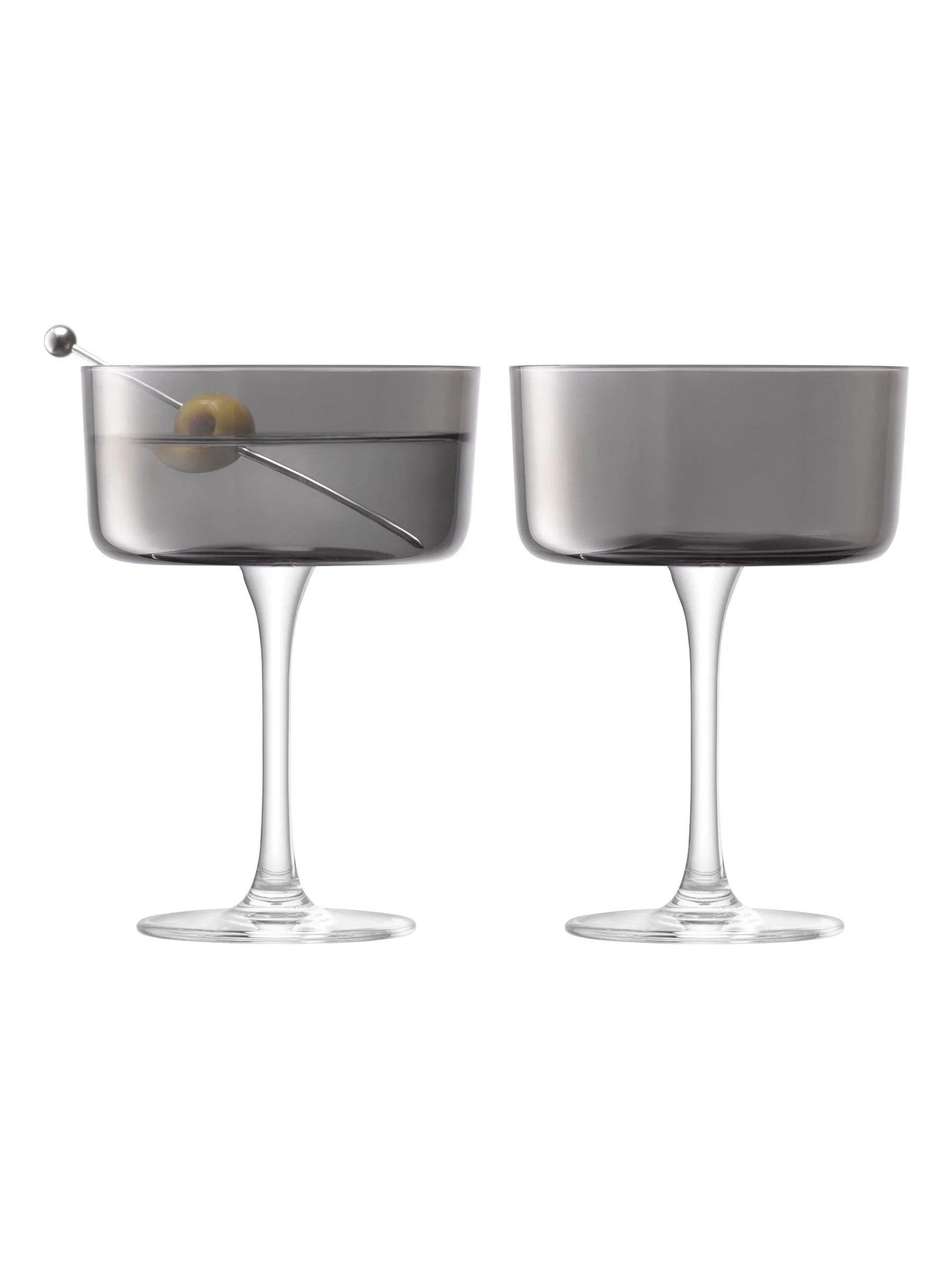LSA International Set of 2 Lunar Champagne and Cocktail Glasses 230ml