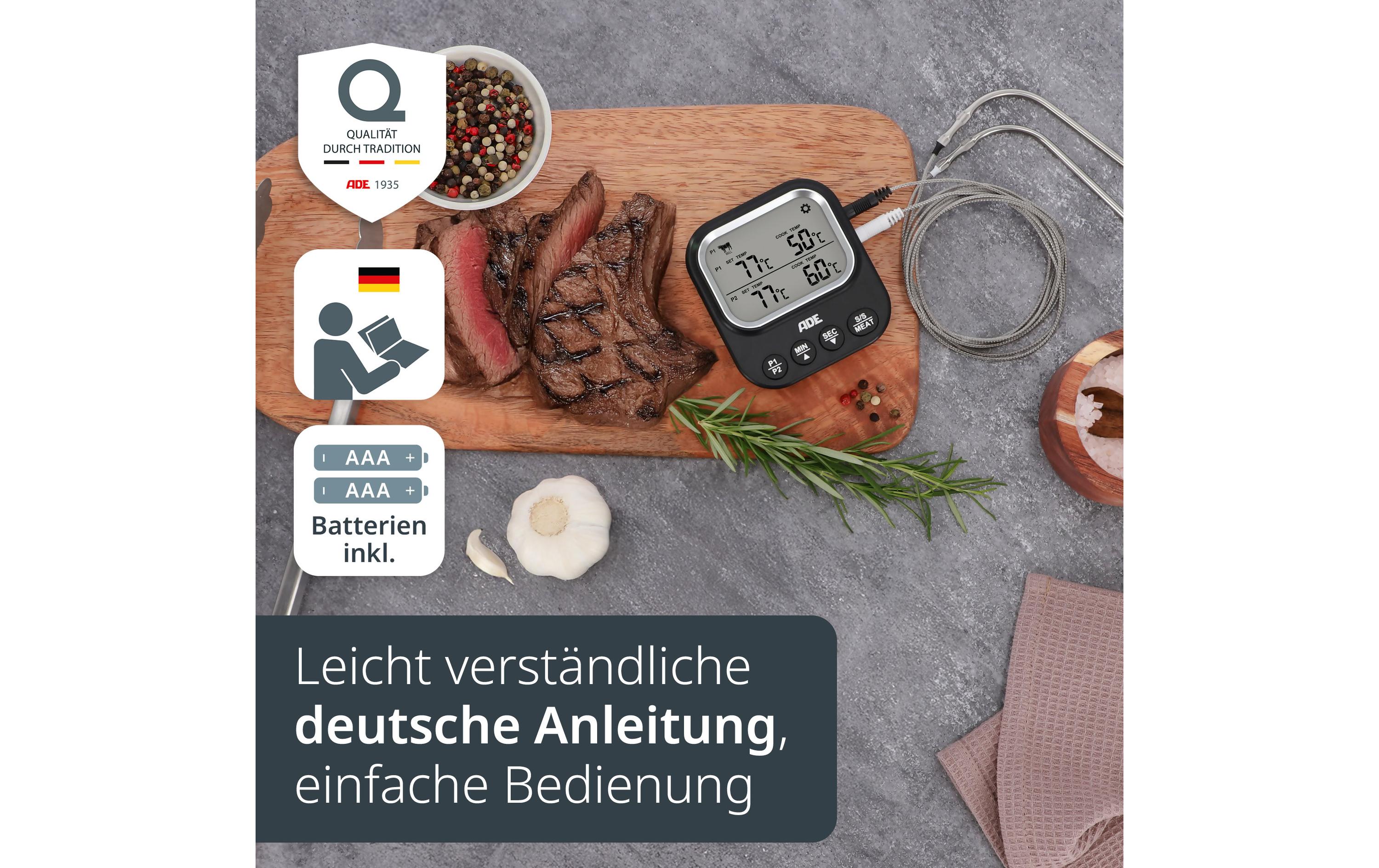 Digitales Braten- und Ofenthermometer SchwarzBBQ-Thermometer