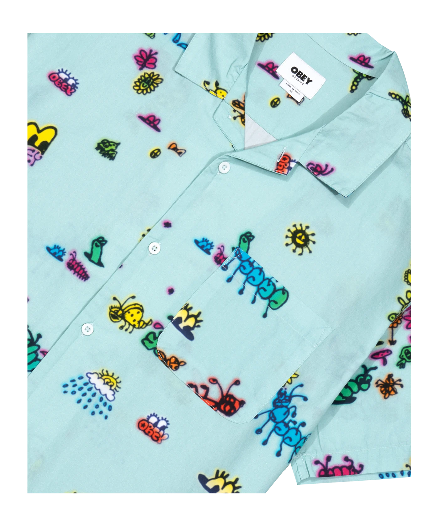 Obey Doodles Woven Hemd Blau