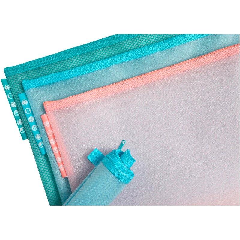 Pochette de rangement à fermeture éclair A4 Exacompta Chromaline couleurs assorties pastel