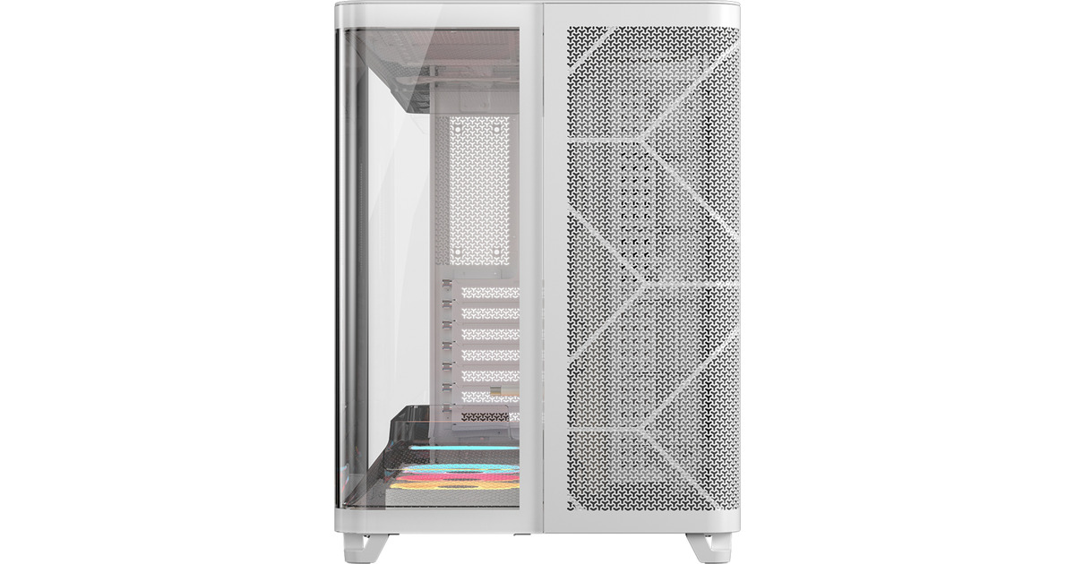 CorsairAIR 5400 LX-R LINK midi tower behuizing  (Wit | 3x USB-C | RGB | Tempered Glass)