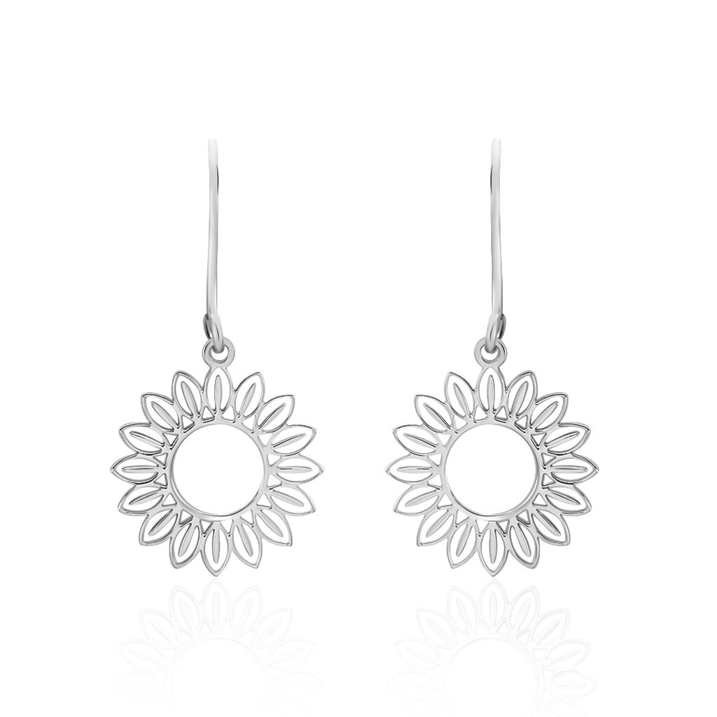 Boucles D'oreilles Pendantes Ombelline Argent Blanc