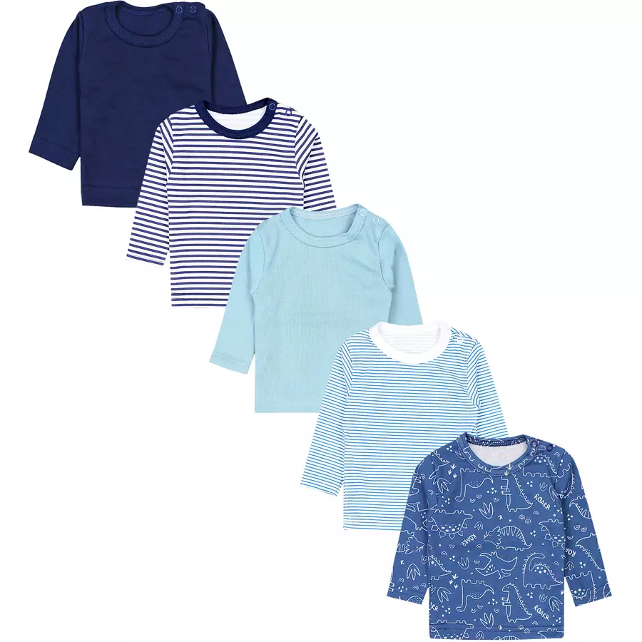 TupTam Baby Jungen Langarmshirt 5er Pack denim