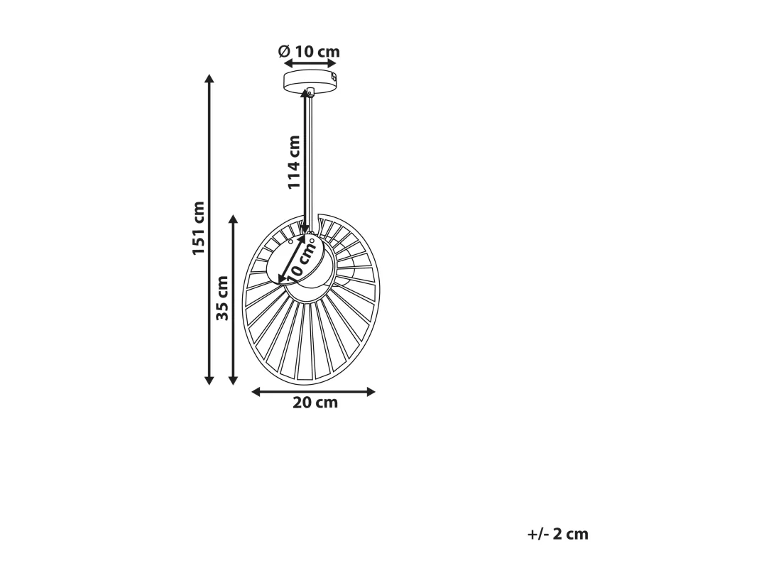 Lampe suspension BARGO Métal Doré