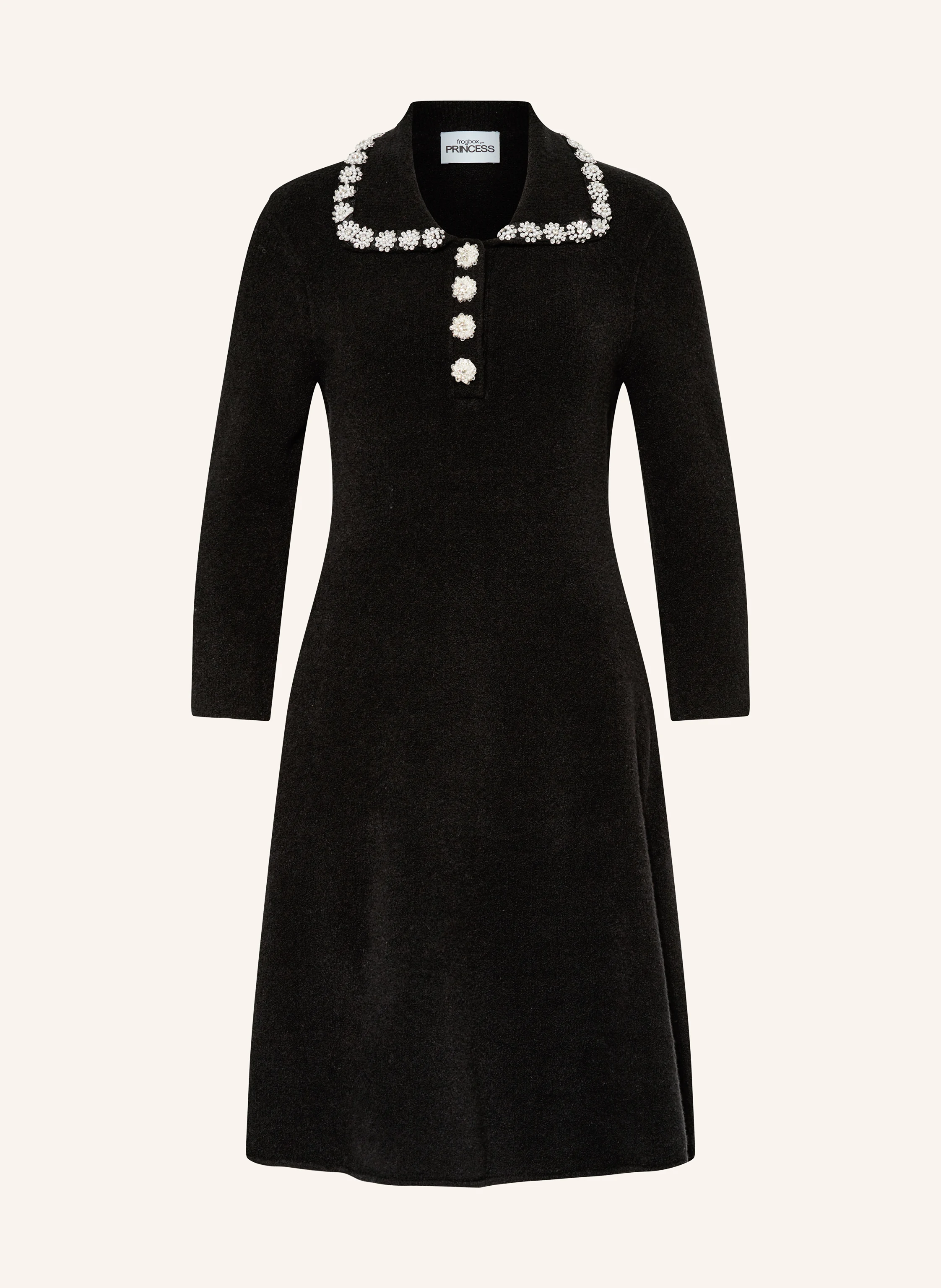 FrogBox Frottee-Polokleid mit Schmucksteinen