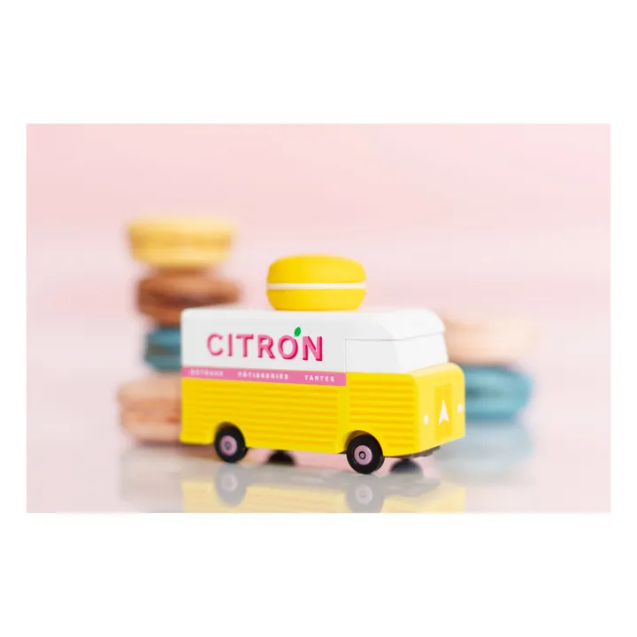 Candylab Voiture Macaron citron en bois