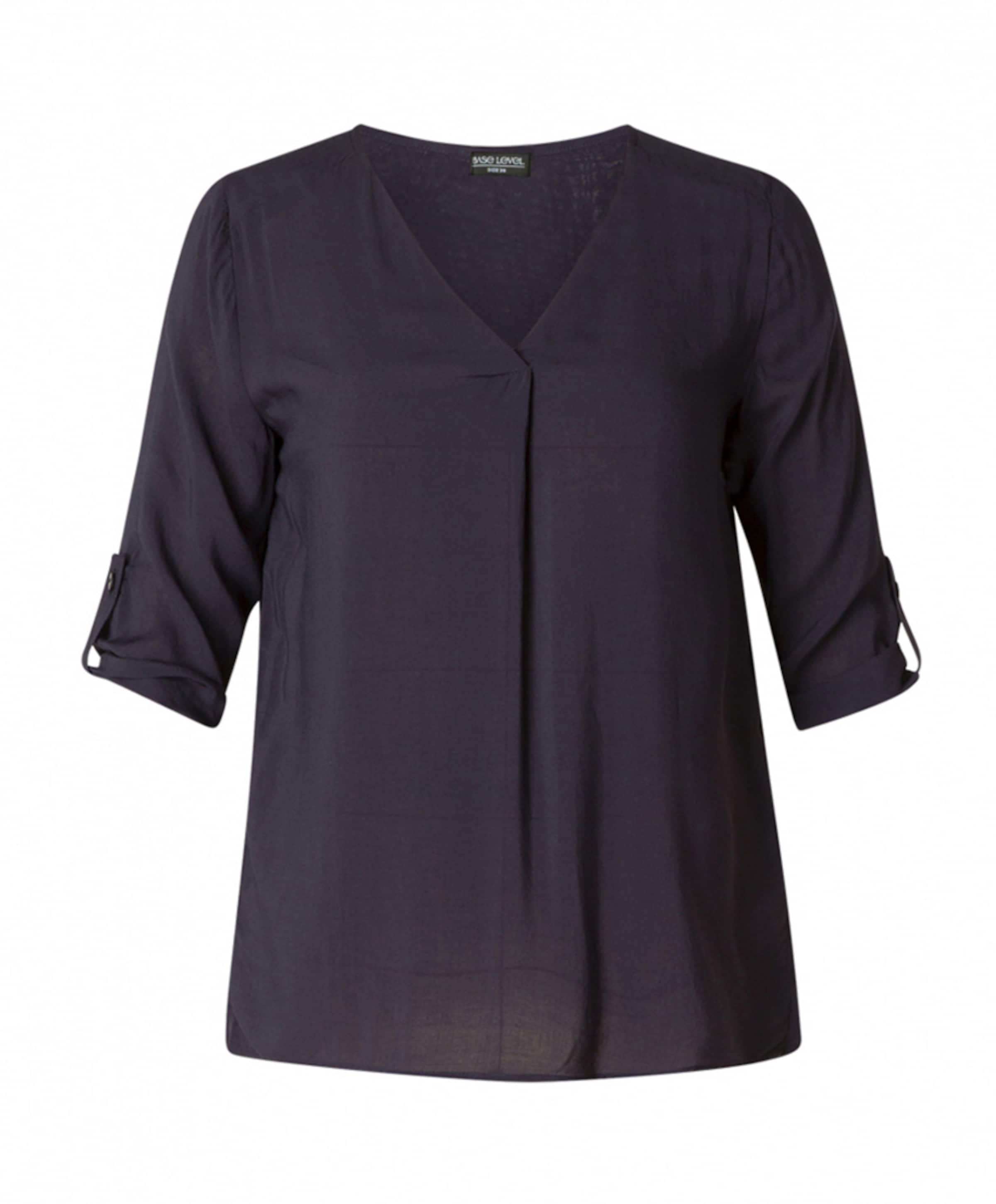 Base Level Curvy Dames blouse blauw