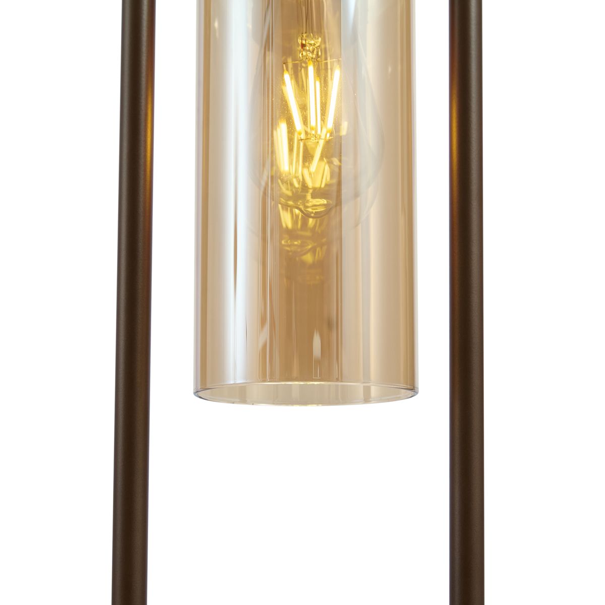 Hotel Chique tafellamp donker brons met amber glas - Stavelot