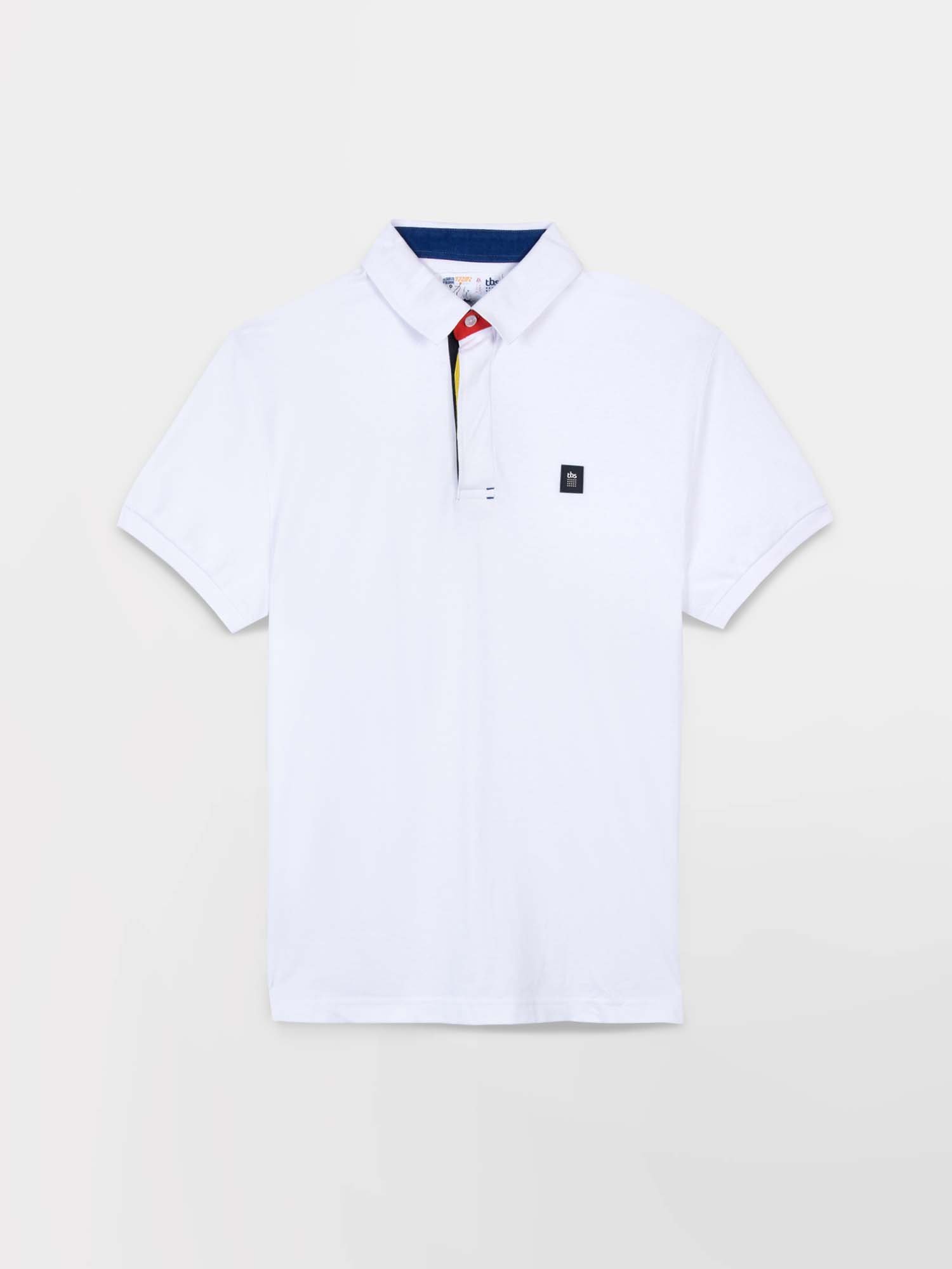 Polo Homme Coton Piqué Manches Courtes Blanc
