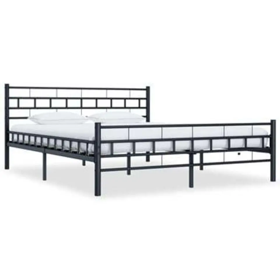 vidaXL - Bed frame met hoofdeinde - Zwart - Staal - 140x200 cm