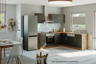 Winkelzeile ODENSE 210 x 210 cm Wotan-Eiche Dekor/ Anthrazit