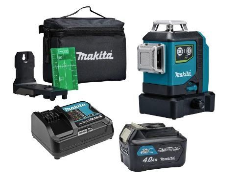 Makita SK700GDX 12V Max Li-Ion accu kruislijn laser groen 3x 360° 4,0 Ah accu (1 st), lader, met tas