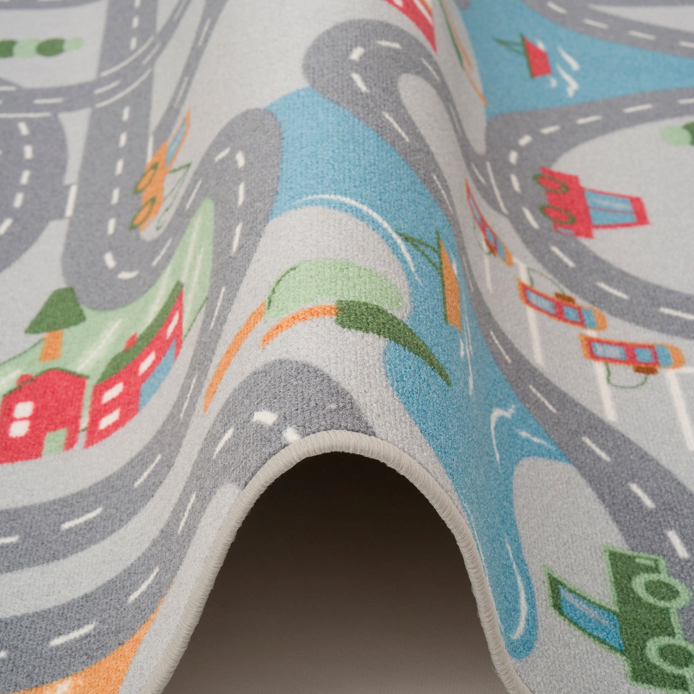 Snapstyle Kinder Spiel Straßenteppich Fun Town Grau