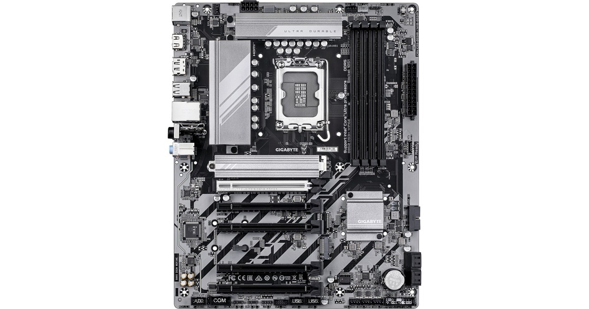 GIGABYTEB860 DS3H WIFI6E socket 1851 moederbord  (Zilver/zwart, RAID, 2.5Gb-LAN, Wi-Fi 6E, BT, Sound, ATX)