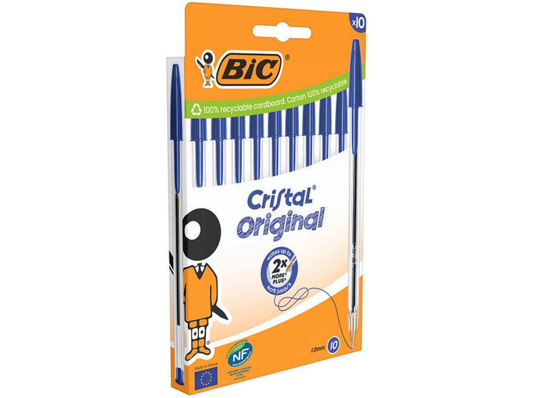 ESFEROGRÁFICA CRISTAL BIC AZUL 10 UNIDADES