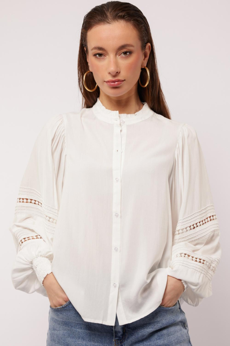 Fluresk witte dames blouse