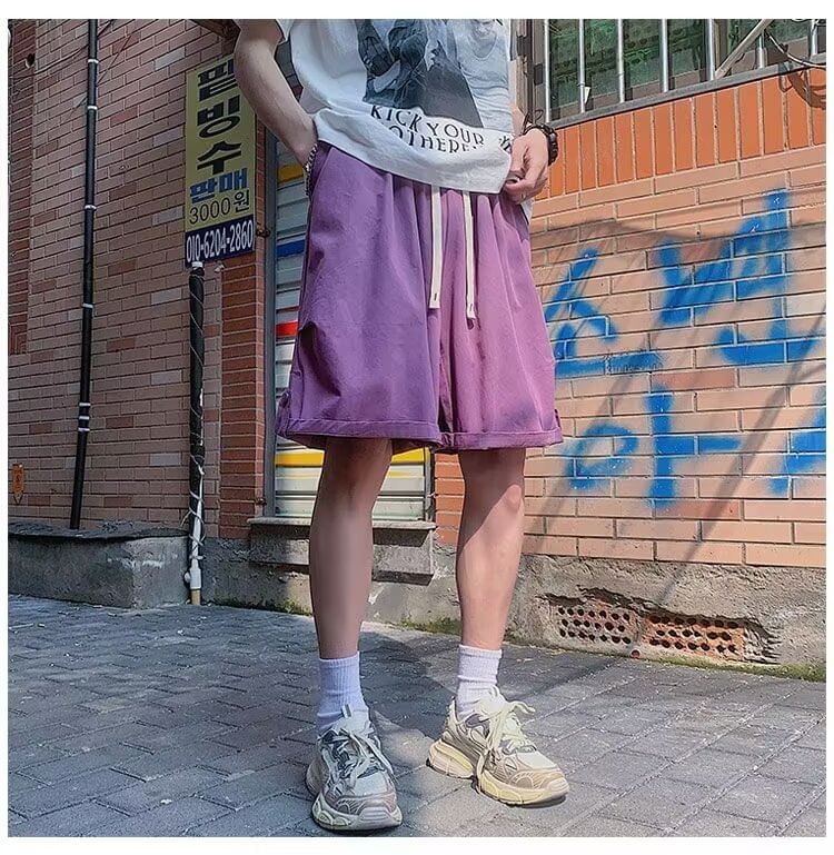 MAPOGO - Effen shorts met elastische taille en wijde pijpen