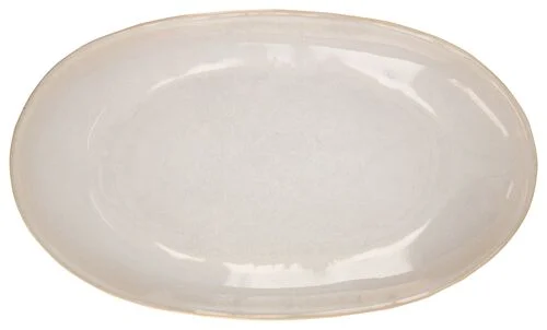 plat ovale Porto émail réactif blanc 30cm